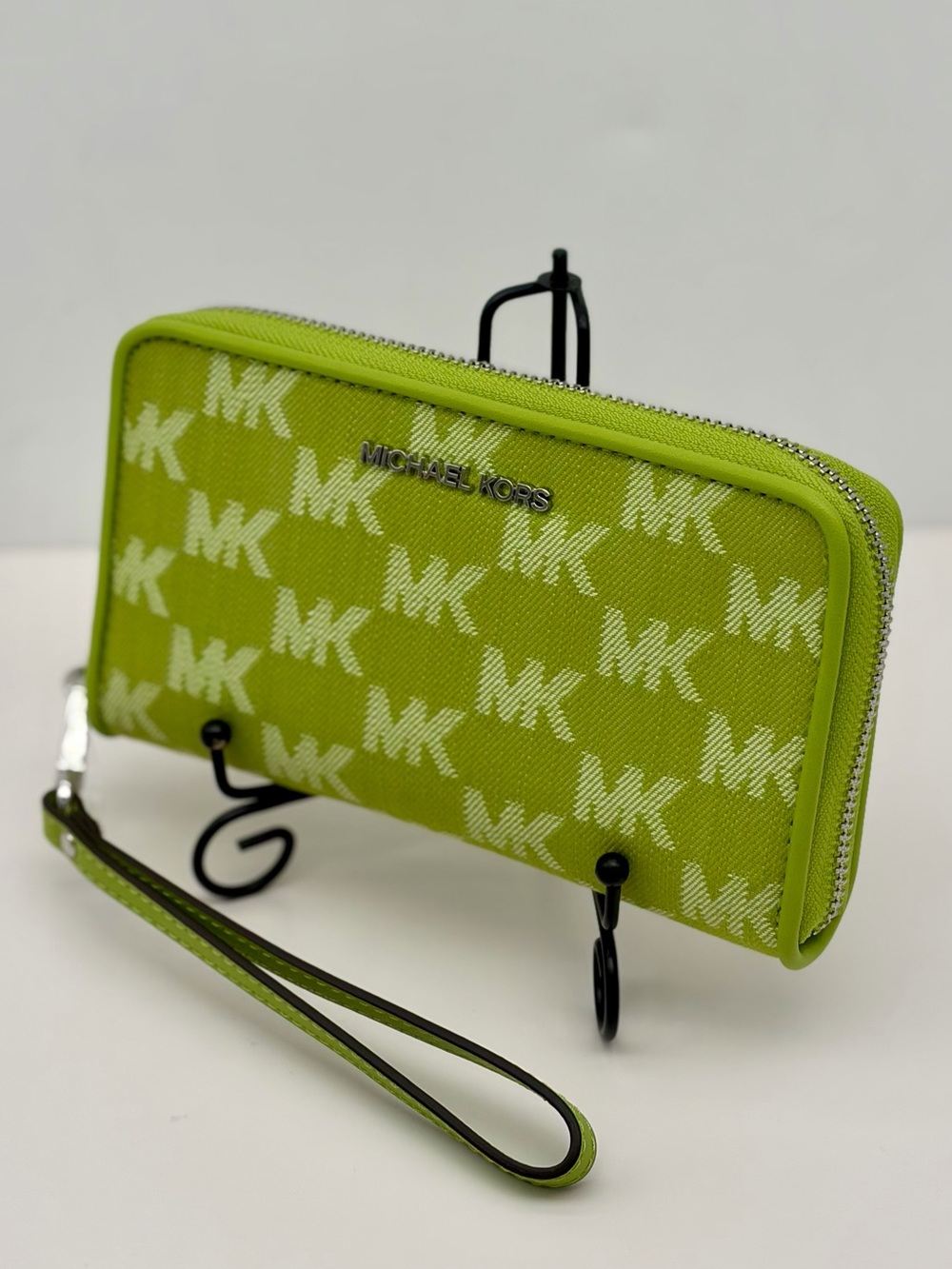 Michael Kors Lime MK Logo Wristlet Wallet Phone Case